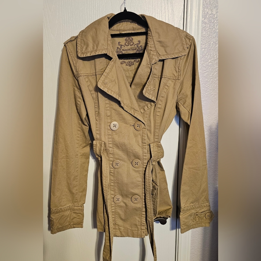 Maurices Tan Double-Breasted Trench Coat